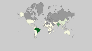 Mapa dos países pela produção de cana-de-açúcar Thumbnail